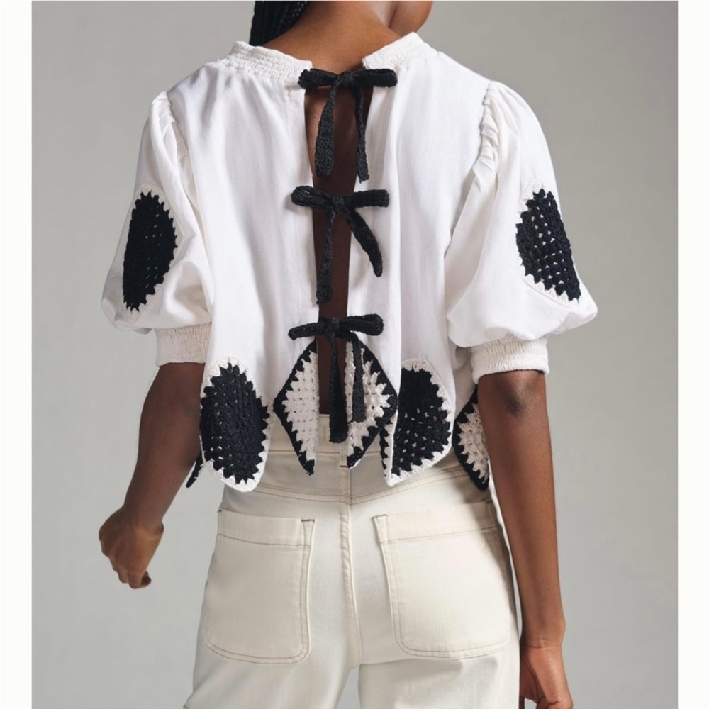 Anthropologie Linen Tie Top